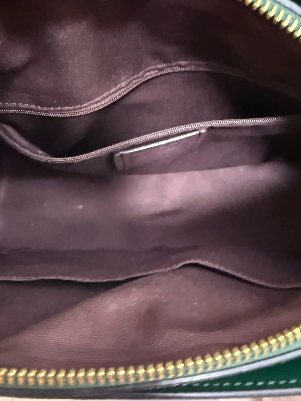 COACH Darcie Carryall in Dark Green Leather Satchel with Gold Hardware
